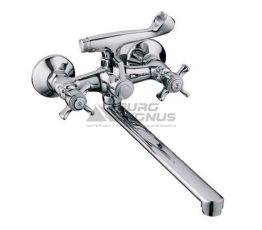 HAIBA Смеситель для ванны двухвентильный Zeus 140 керамика (HB0418)